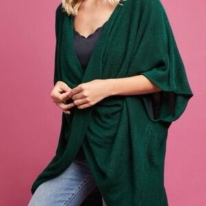 Green Knit Wrap Cardigan